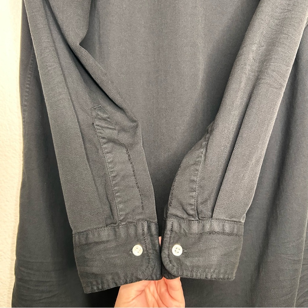 Frank & Eileen Black Button-Front Mini Shirt Dress - image 11